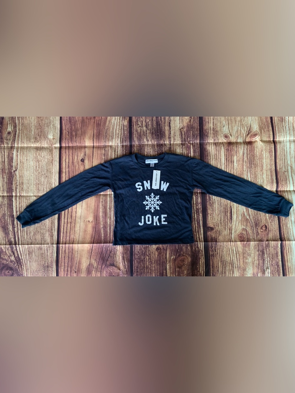NWT Sub_Urban Riot Girl's Long Sleeve Crewneck "Snow Joke" Blue T-Shirt Size: S